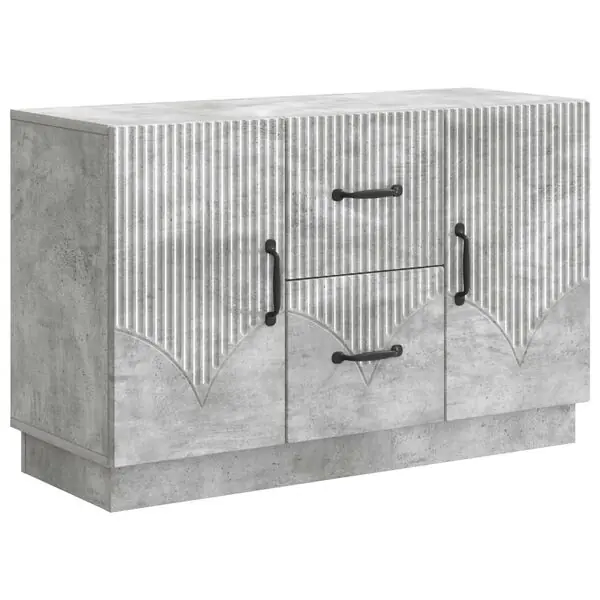 vidaXL Sideboard med låda Betonggrå 89 x 34,5 x 57 cm Konstruerat trä Premium