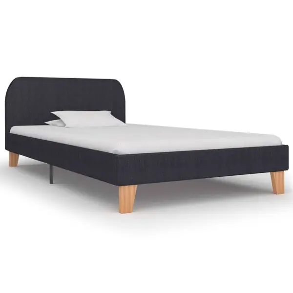 vidaXL Sängram utan madrass mörkgrå tyg 90x200 cm Säker betalning