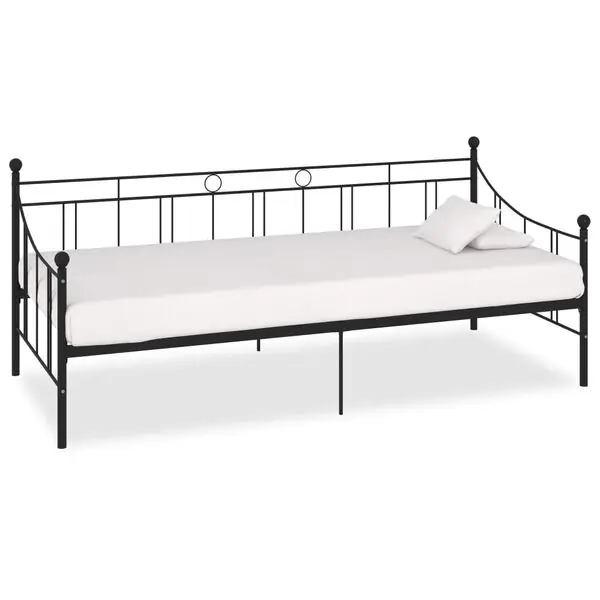 vidaXL Dagbädd utan madrass svart metall 90x200 cm Lägg i varukorgen