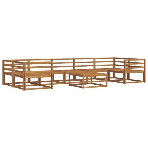 Sänkt pris vidaXL Utomhussoffset 8 pcs Naturfärg Massivt Akaciaträ