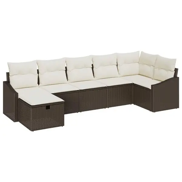 vidaXL Soffset med kudde 8 pcs konstrotting Snabb frakt