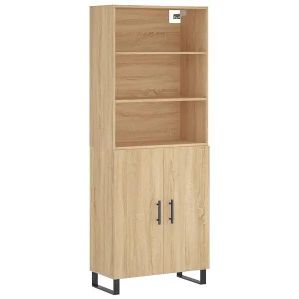 vidaXL Högskåp sonoma-ek 69,5x34x180 cm konstruerat trä Snabb leverans