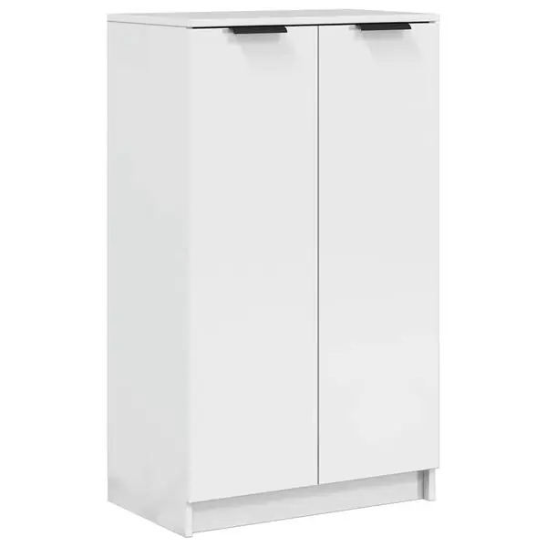 vidaXL Skoskåp vit högglans 59x35x100,5 cm konstruerat trä Bästa pris