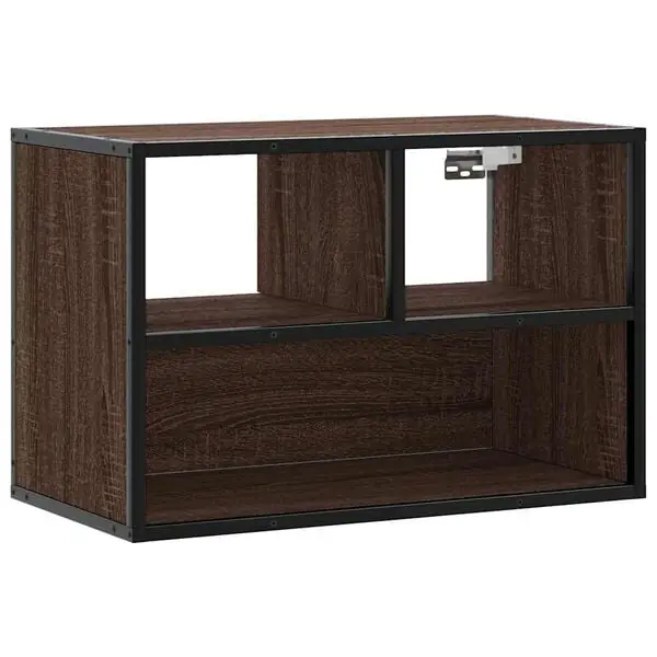 Begränsad tid vidaXL Tv-bänk brun ek 60x31x39,5 cm konstruerat trä och metall