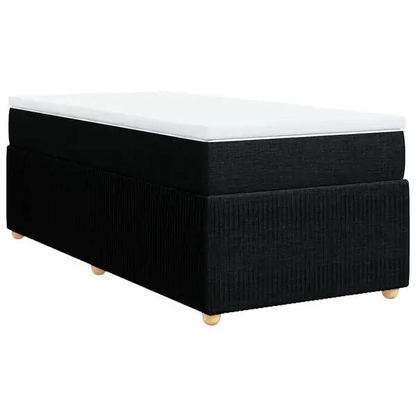 Säker betalning vidaXL Ramsäng med madrass svart 80x200 cm tyg