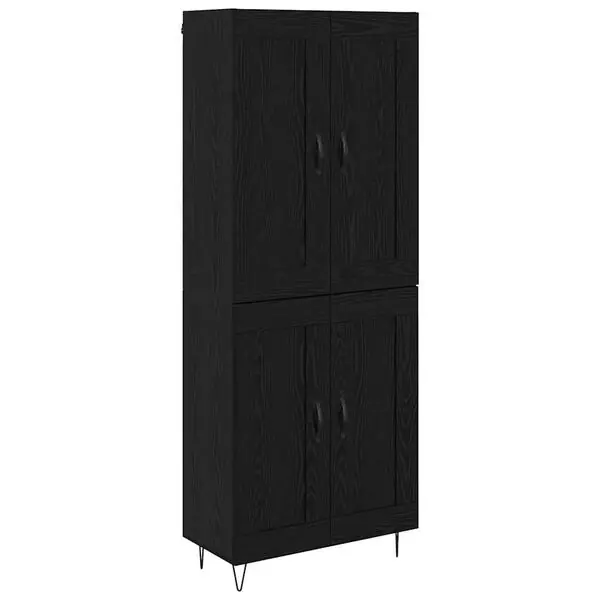 vidaXL Skåp Svart Ek 69,5 x 34 x 180 cm Konstruerat trä Endast idag