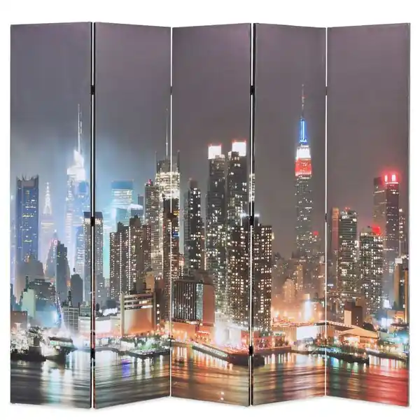 Erbjudandepris vidaXL Hopfällbar rumsavdelare New York i nattetid 200x170 cm