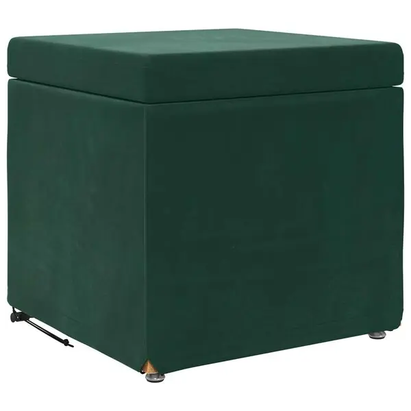 vidaXL Pall Mörkgrön 41 x 41 x 40 cm Sammet och konstruerat trä Trygg betalning