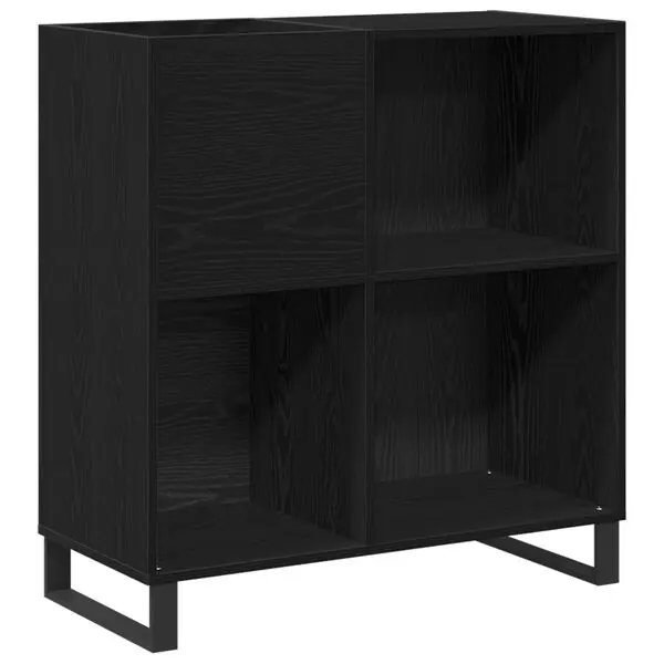 vidaXL Skivskåp med hylla Svart Ek 85 x 38 x 89 cm Konstruerat trä Expressleverans