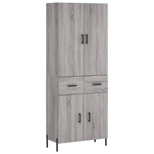 Reapris vidaXL Högskåp Grå Sonoma 69,5x34x180 cm konstruerat trä