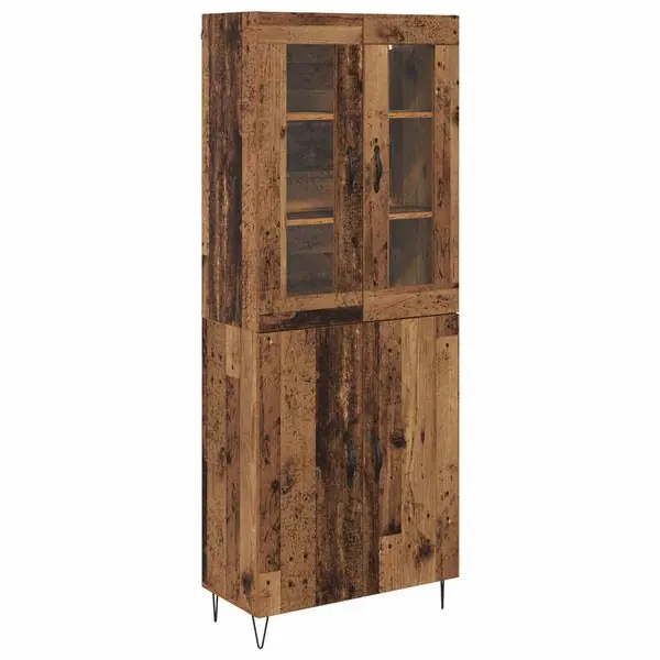 Trygg betalning vidaXL Skåp Gammalt trä 69,5 x 34 x 180 cm Konstruerat trä