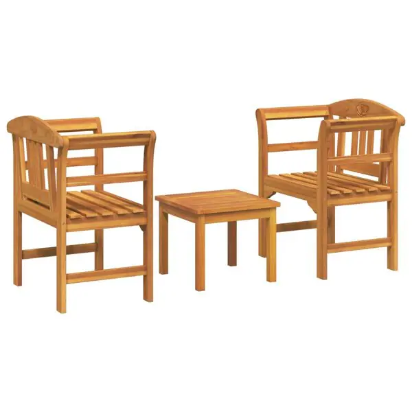 vidaXL Trädgårdsros loungeset 3 pcs Massivt Akaciaträ Begränsat antal