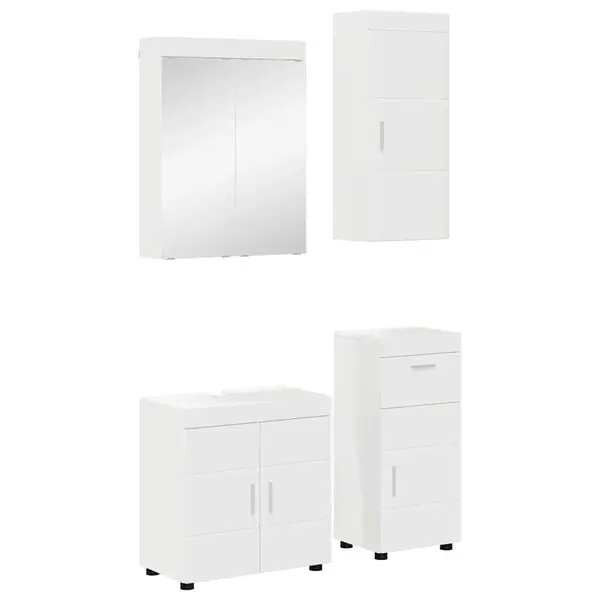 Kampanjpris vidaXL Badrumsmöbelset TULUM 4 pcs Vit 60 x 34 x 63 cm Konstruerat trä