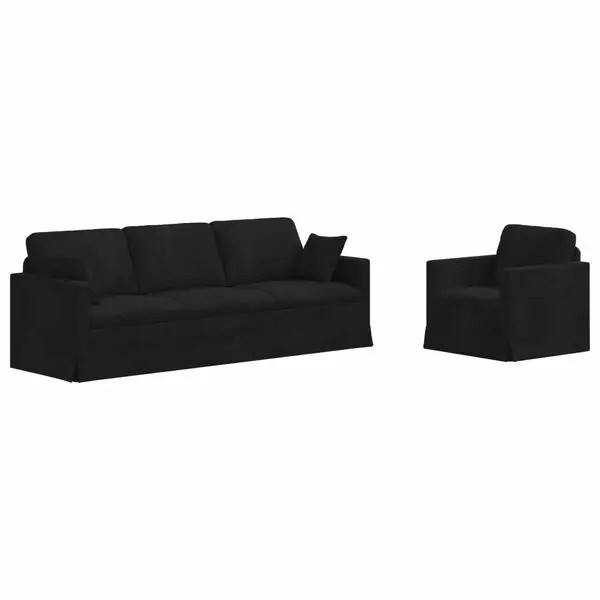 Rabatter vidaXL Soffset 2 pcs Svart 228 x 78 x 80 cm Sammet