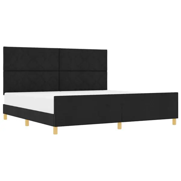 Kampanjpris vidaXL Sängram med huvudgavel Svart 200 x 200 cm tyg