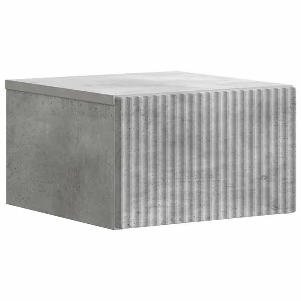 vidaXL Väggmonterat Sängbord med låda Betonggrå 33 x 34,5 x 20 cm Expressleverans