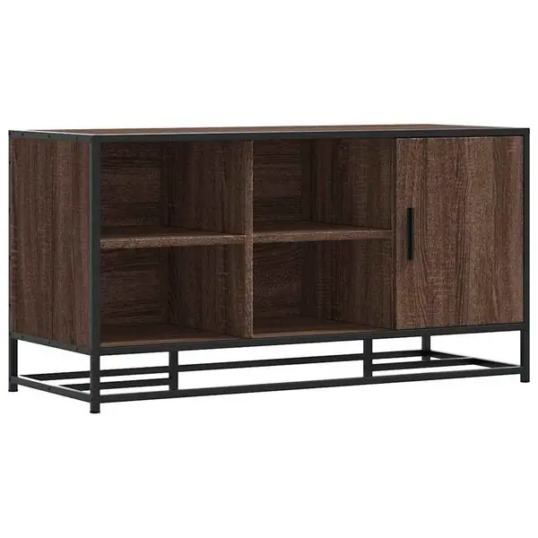 vidaXL Skobänk brun ek 100x40x53,5 cm konstruerat trä och metall Reapris