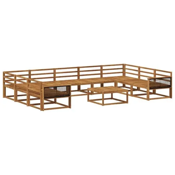 vidaXL Utomhussoffset 10 pcs Naturlig Massivt Akaciaträ Bästa pris
