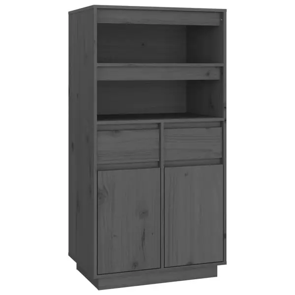 vidaXL Skåp grå 60x40x116,5 cm massiv furu risnedsättning