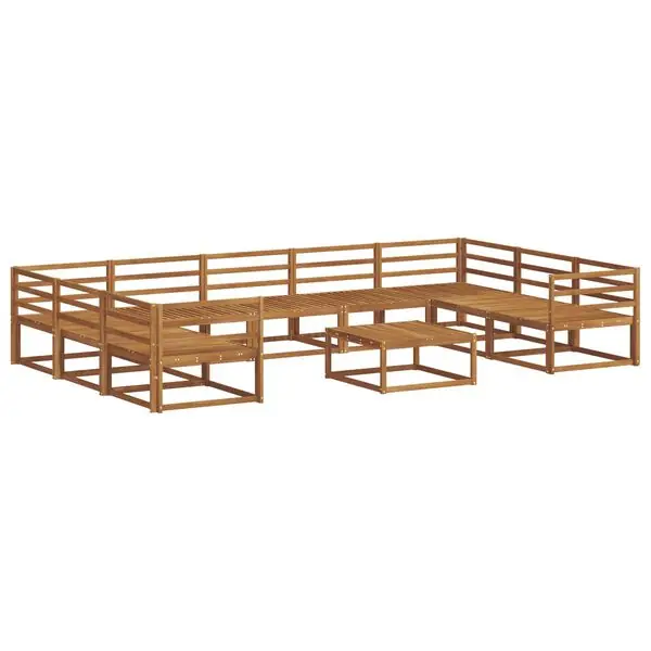 Begränsad tid vidaXL Utomhussoffset 10 pcs Naturfärg Massivt Akaciaträ