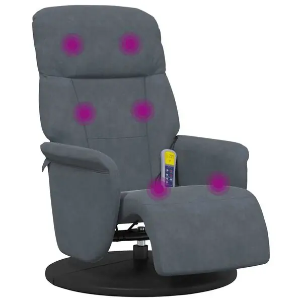 vidaXL Massagefåtölj med fotstöd mörkgrå sammet Populärt val