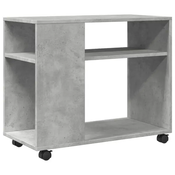 vidaXL Sidoskåp med hjul betonggrå 70x35x60 cm konstruerat trä Nedsatt pris