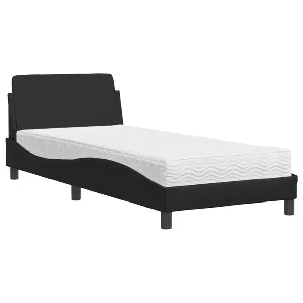 Populärt val vidaXL Bed with Mattress "Dover" Black 80x200 cm Faux Leather