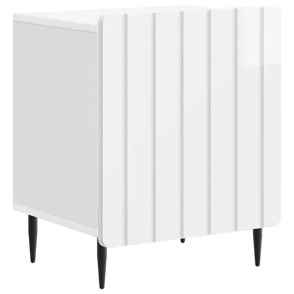 Reapris vidaXL Nattduksbord Vit högglans 43 x 34,5 x 52 cm Konstruerat trä