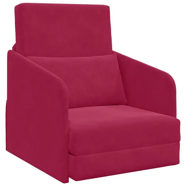 vidaXL Soffsäng Vinröd 65 x 80 x 83 cm Sammet Snabb leverans