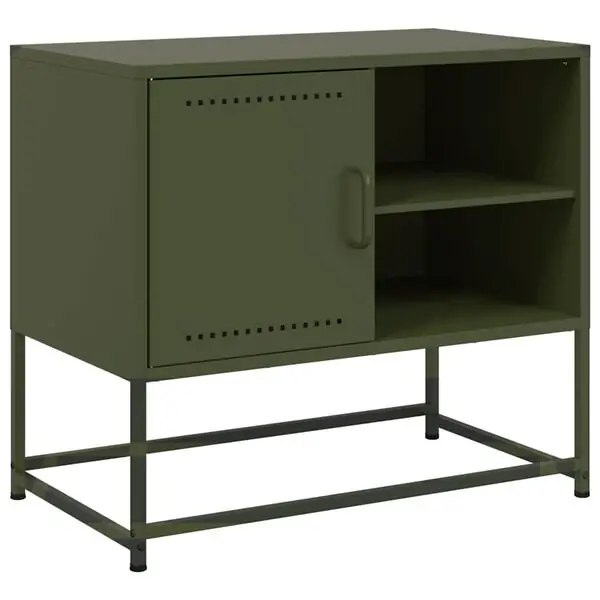 vidaXL TV-skåp olivgrön 68x39x60,5 cm stål Billig