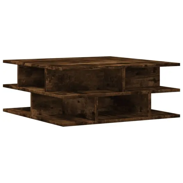 risnedsättning vidaXL Soffbord rökfärgad ek 70x70x29 cm konstruerat trä