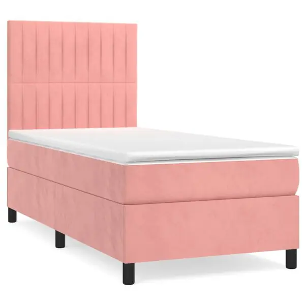 Sänkt pris vidaXL Ramsäng med madrass rosa 80x200 cm sammet