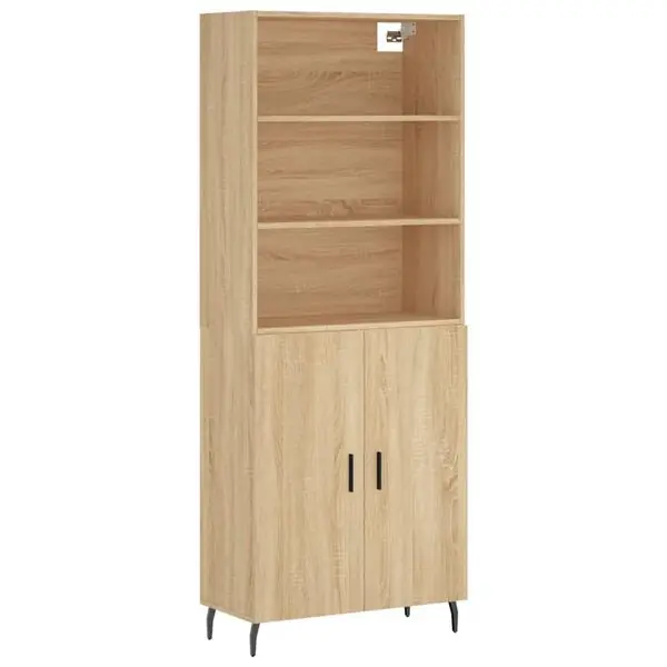 Nyhet vidaXL Högskåp sonoma-ek 69,5x34x180 cm konstruerat trä