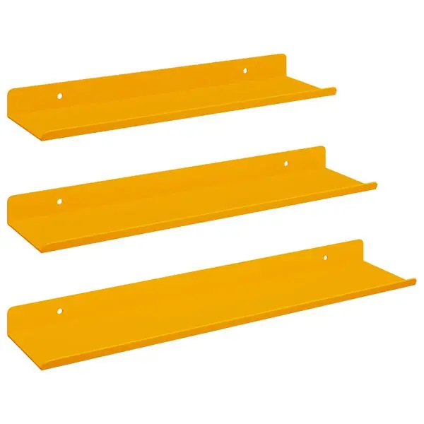 vidaXL Flytande hylla 3 pcs Senapsgul 40 x 9 x 2,5 cm Stål Endast idag