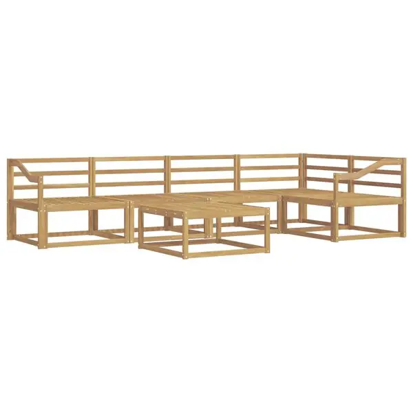 Endast denna vecka vidaXL Utomhussoffset 6 pcs Vit 79 x 79 x 37 cm Massivt Akaciaträ