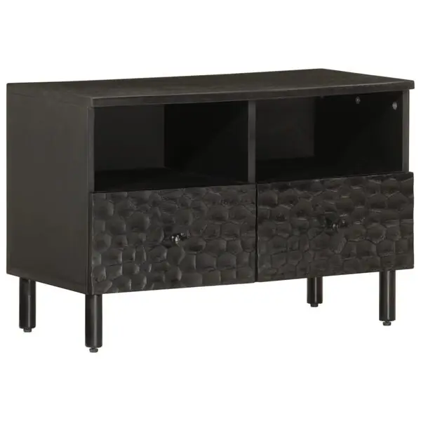 vidaXL Tv-bänk svart 70x33x46 cm massivt mangoträ Begränsat erbjudande