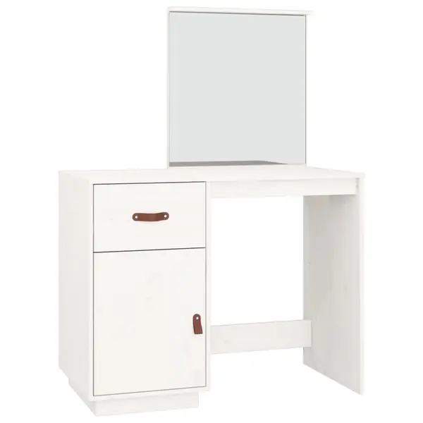 Kampanjpris vidaXL Sminkbord Vit 95x50x134 cm massiv furu