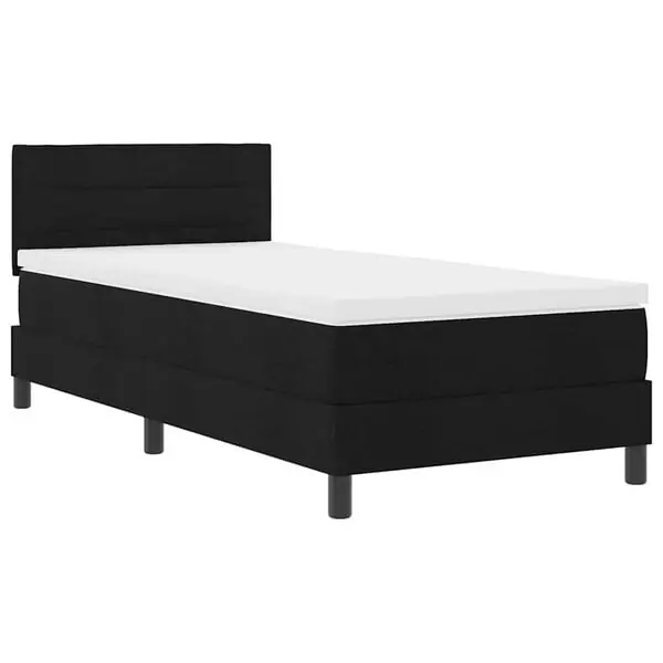 Handla nu vidaXL Bäddfjäder med madrass med led Svart 90 x 200 cm tyg