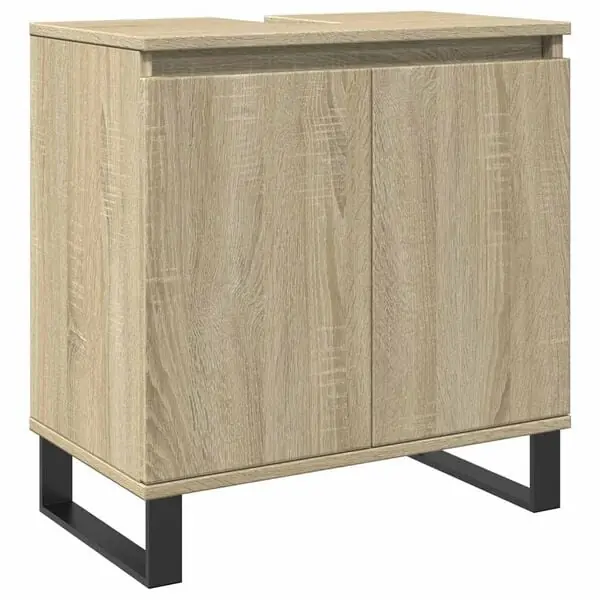 vidaXL Badrumsskåp sonoma-ek 58x33x60 cm konstruerat trä risnedsättning