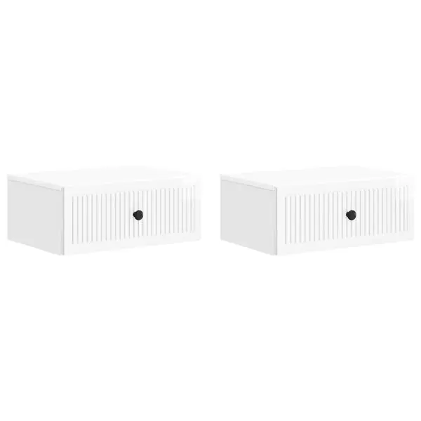 Populärt val vidaXL Nattduksbord med låda 2 pcs Vit högglans 49 x 34,5 x 20 cm