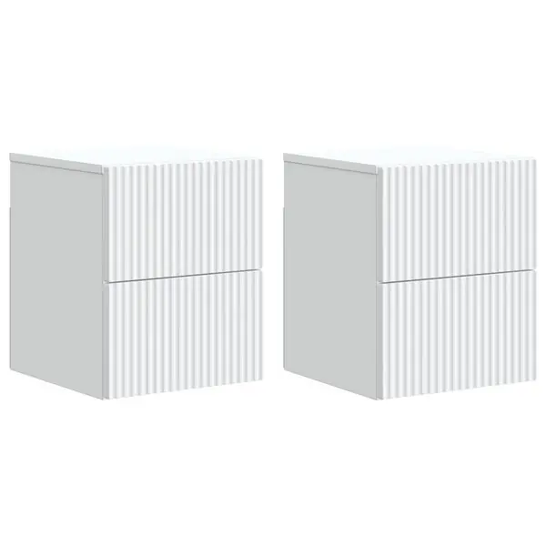 vidaXL Väggmonterat Sängbord med låda 2 pcs Vit 33 x 34,5 x 40 cm Kampanj
