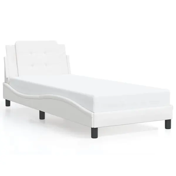 vidaXL Bed Frame without Mattress "Zadar" White 100x203 cm Faux Leather Endast idag