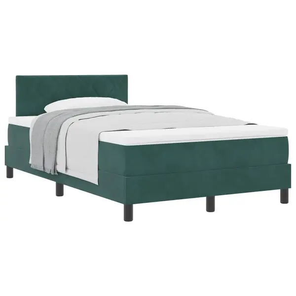 vidaXL Bäddfjäder med madrass Mörkgrön 120 x 190 cm Sammet Köp online