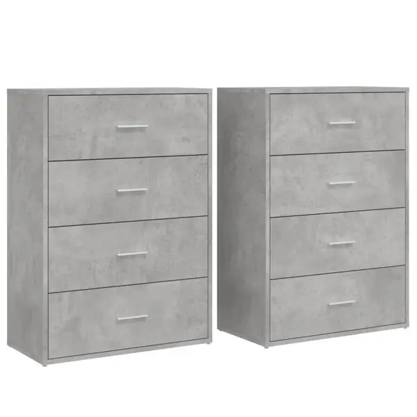 Rabatter vidaXL Skänkar 2 st betonggrå 60x31x84 cm konstruerat trä