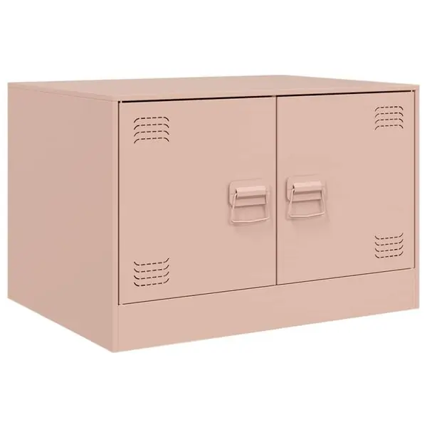 vidaXL Soffbord rosa 67x50x44 cm stål risnedsättning
