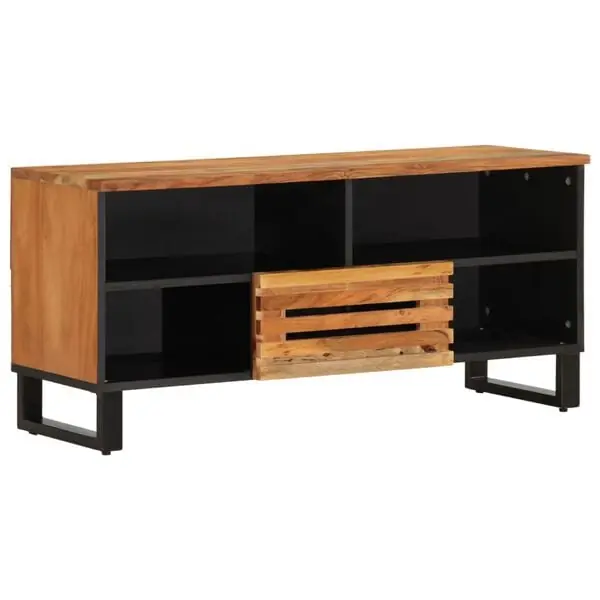 vidaXL Tv-bänk 100x34x46 cm massivt akaciaträ Erbjudandepris