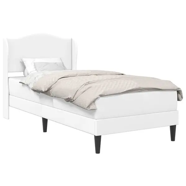 vidaXL Sängram med huvudgavel Vit 100 x 200 cm Konstläder Premium