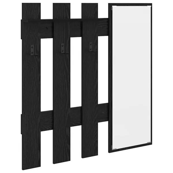 vidaXL Väggmonterad Klädhängare med lagring Svart Ek 100 x 10 x 100 cm Beställ idag
