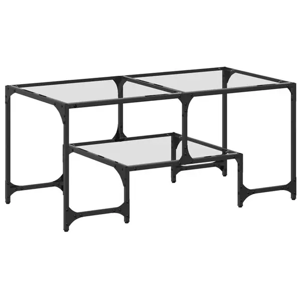 vidaXL Soffbord med transparent glasskiva 98,5x50x45 cm stål Endast denna vecka