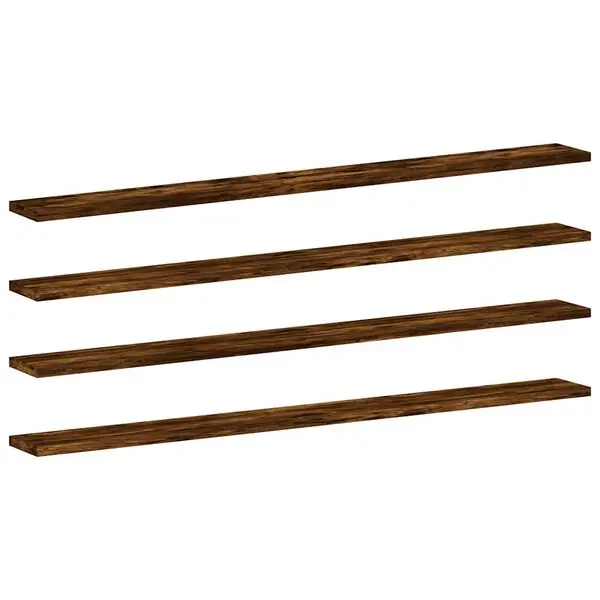 vidaXL Vägghyllor 4 st rökfärgad ek 100x10x1,5 cm konstruerat trä Fynd